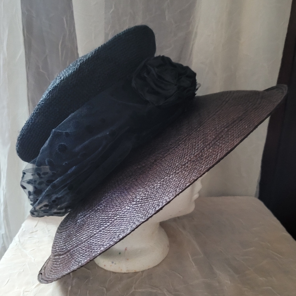 Womens Vintage Church Hat Dressy Bow Bridal Tea Party Kentucky Derby